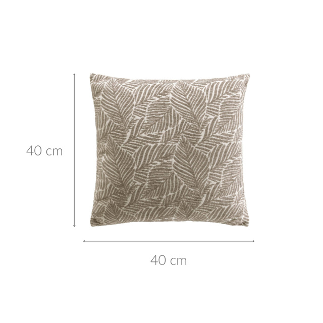 Pernă decorativă, model frunze jacquard, 40 x 40 cm