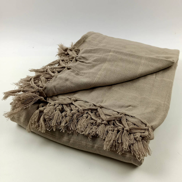 Cuvertură de pat din bumbac 230 x 250 cm, bej, Atmosphera