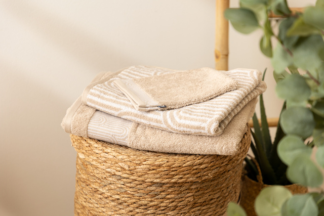 Set de 3 prosoape de baie ARKI, bumbac, 400 g/m²