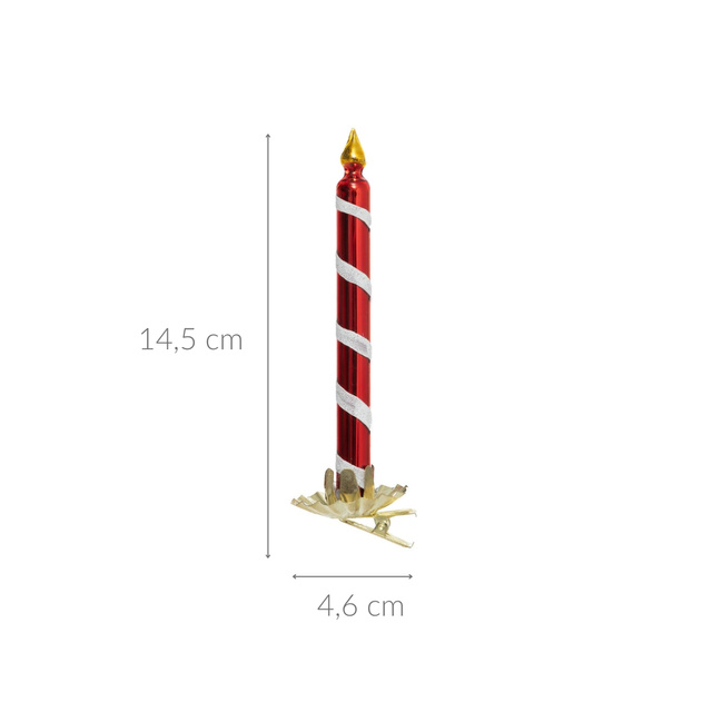 Glob de sticla cu ac, forma de lumanare, 15 cm