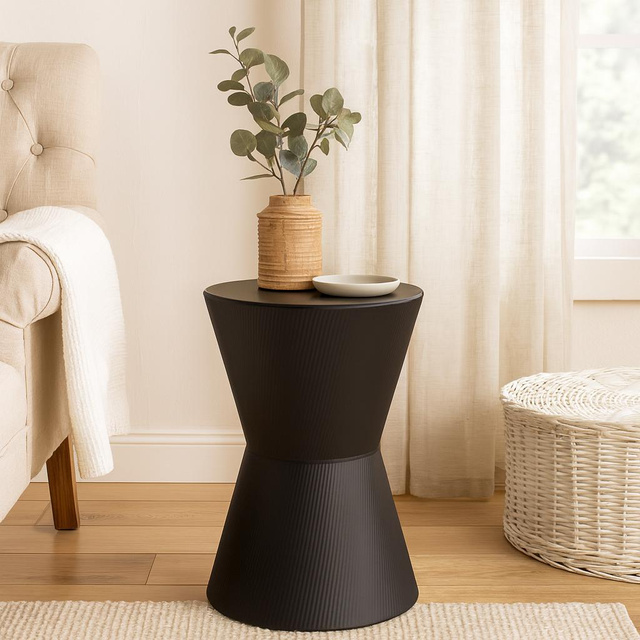 Meseu lateral pentru canapea tip totem TOME, Ø 29 x 45 cm, negru