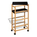 Cărucior de bucătărie din bambus, 2 coșuri și tăvi detașabile