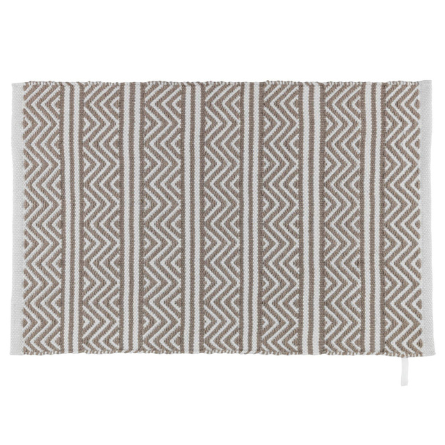 Covor de baie SHAKI, poliester reciclat, bej, model etnic, WENKO