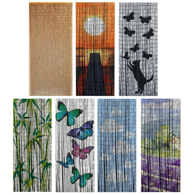 Cortină din bambus Fluturi, 90x200 cm, fluturi