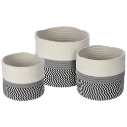 Coș de depozitare din bumbac, 3 buc