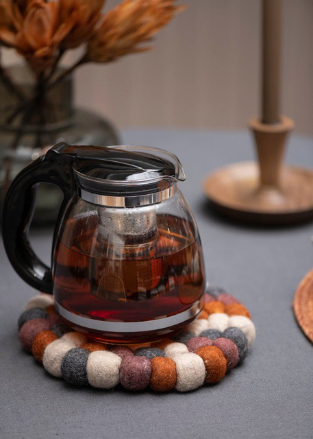 Suport decorativ din bile de lână PIHLA, Ø 20 cm