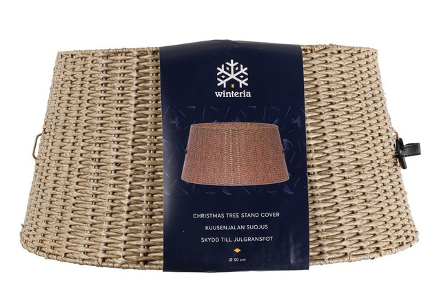Husă pentru suportul de brad, 50 x 25 cm, imitație de ratan