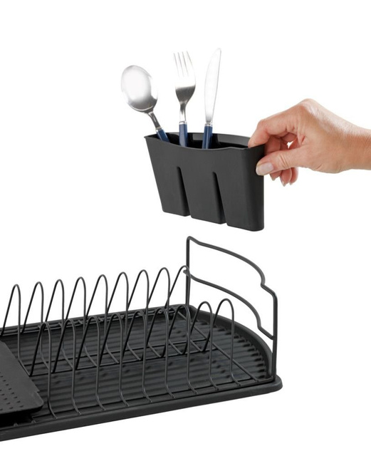 Uscător de vase BASIC, 47 x 26 cm, negru, WENKO