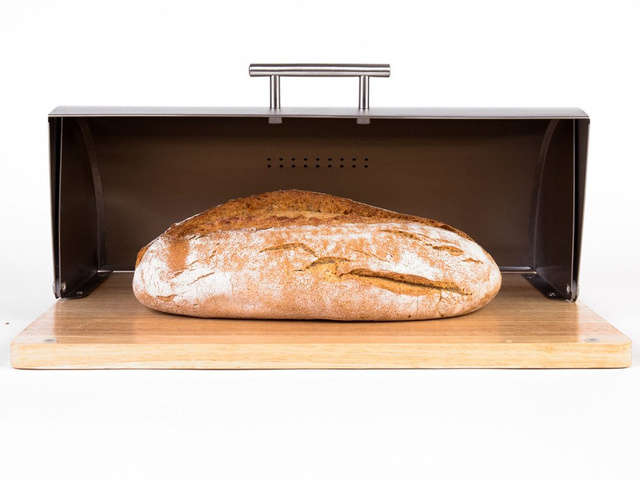 Cutie de pâine metalică pe bază de lemn, ZELLER, albă