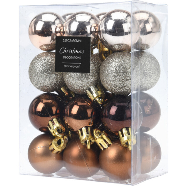 Set globuri de Craciun, Ø 3 cm, 24 bucati