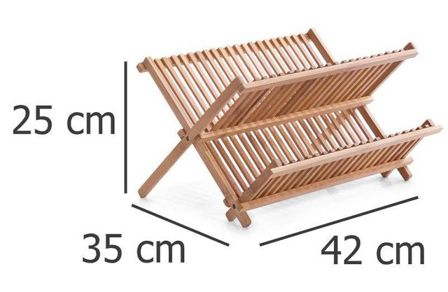 Uscător de vase din bambus, suport - 2 niveluri, ZELLER