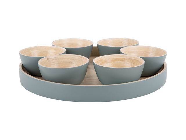 Set de boluri pentru gustări PURO 6 bucăți + tavă