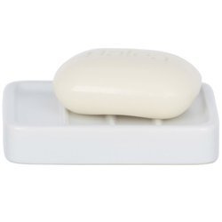 Sapuniera din ceramica, suport dreptunghiular HEXA cu margini rotunjite - WENKO