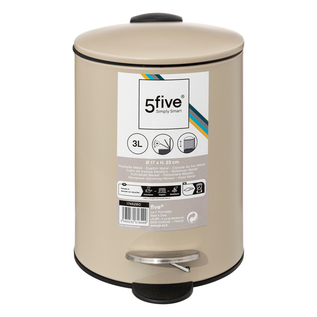 Coș de gunoi mic pentru baie, 3 l