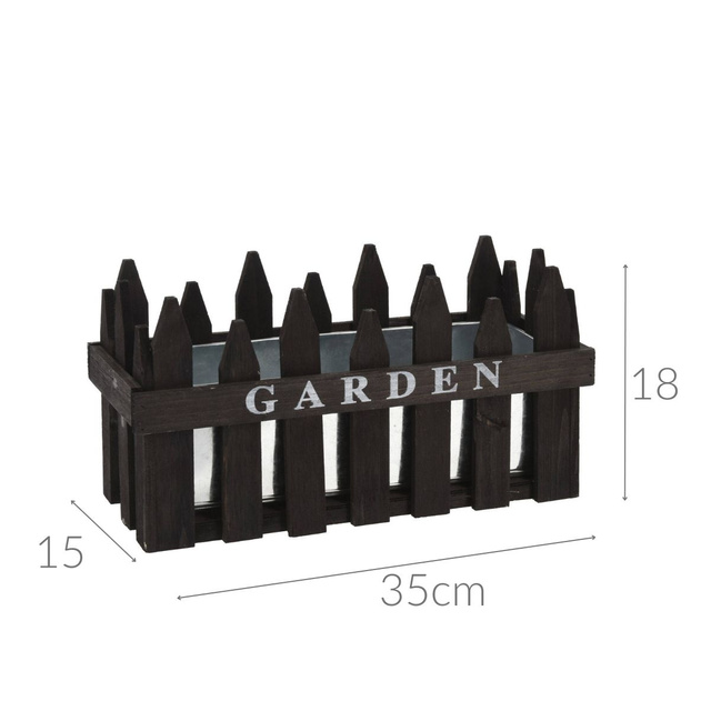 Ghiveci pentru flori sub forma unui gard, 35 x 15 x 18 cm