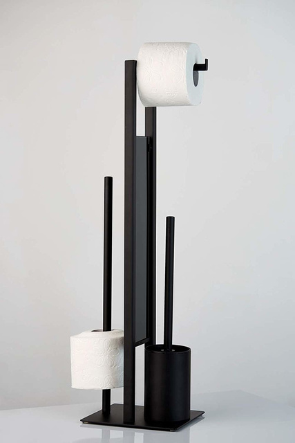 Suport Rivalta pentru hârtie igienică și perie de WC, negru, Wenko