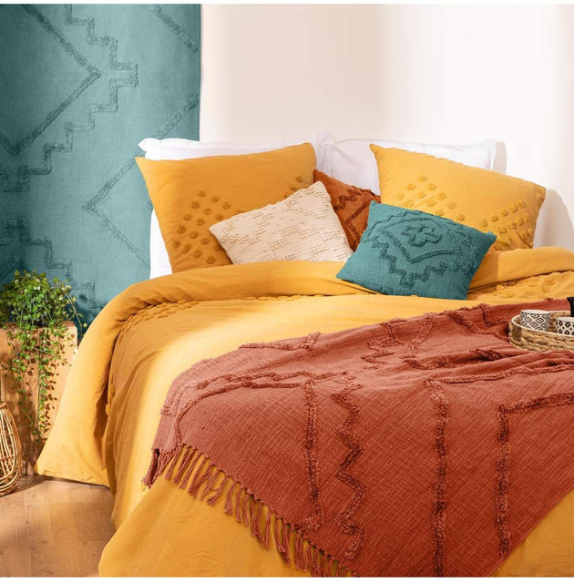 Cuvertura de pat cu franjuri INCA, 180 x 130 cm