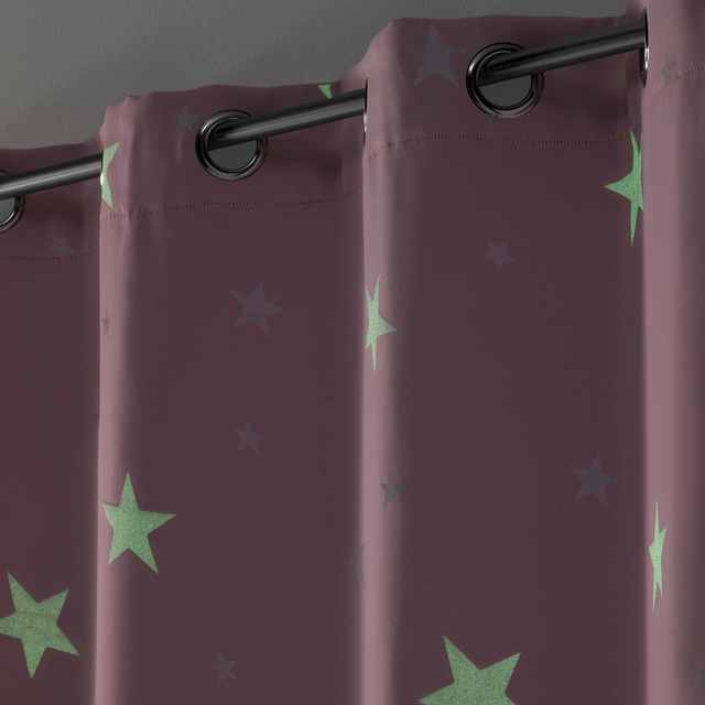 Perdea cu model pe ochiuri, stele FLUO NIGHT strălucind în întuneric