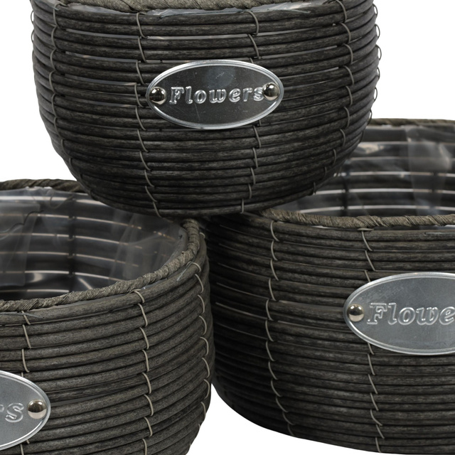 Set ghivece rotunde, 3 buc, diferite dimensiuni