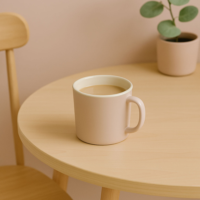 Cana din portelan cu maner NATURE, 380 ml, roz