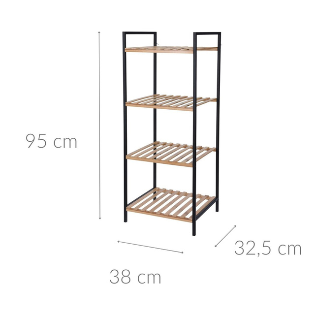 Raft baie, 4 niveluri, bambus, organizator pentru baie