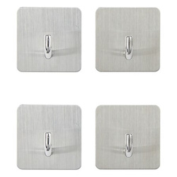 Set de 4 cârlige autoadezive STIKY, oțel inoxidabil