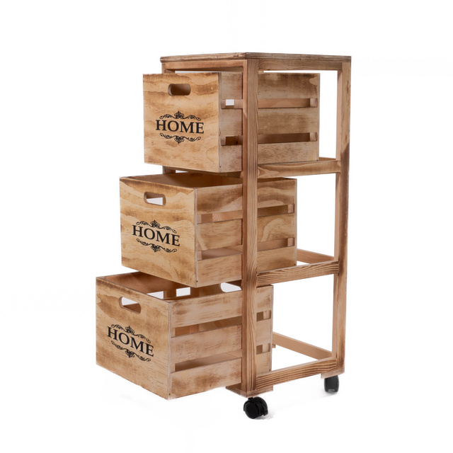 Raft mobil cu sertare, organizator de bucatarie pe roti