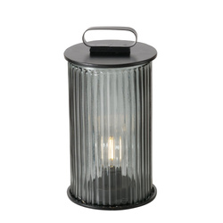 Felinar Spargo,  sticla canelata,  negru