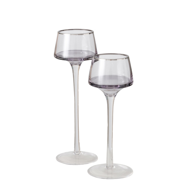 Suporturi de lumanari din sticla SMOLA, 2 buc 20-23 cm