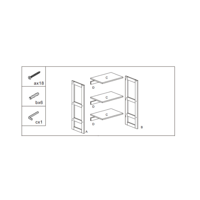 Raft baie, Lab'n Modul, bambus, latime 20 cm