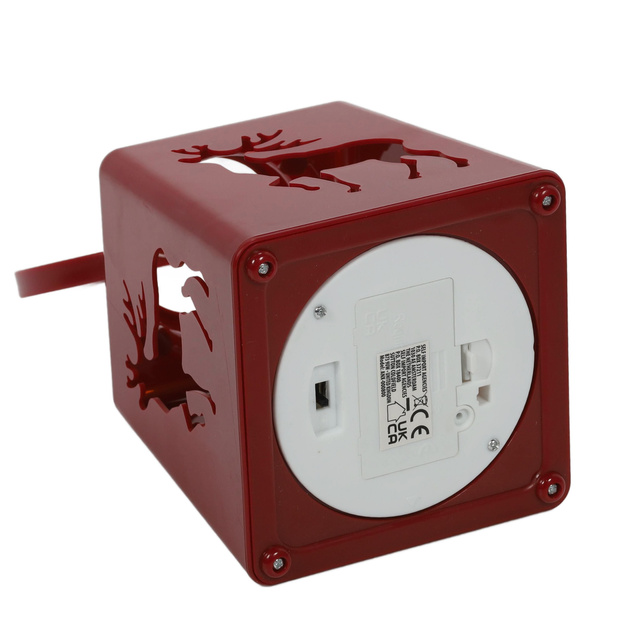 Lanterna de Crăciun cu lumânare LED, 14 cm, roșie