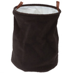 Coș de depozitare din material boucle, mânere din piele artificială, Ø 38 x 50 cm