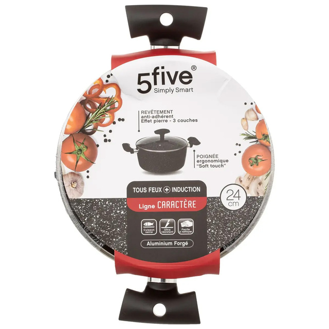 Oala cu capac Secret de Gourmet, Aluminiu, 24 cm