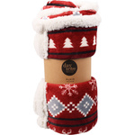 Pătură festivă dublă, 130 x 160 cm, roșie