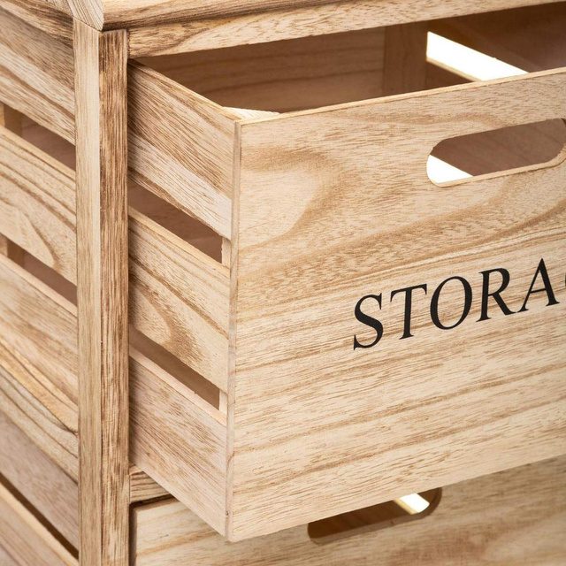 Comodă pe roți, suport de depozitare mobil, dulap din lemn cu 3 sertare