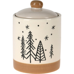 Borcan pentru biscuiți cu motiv de brăduți, Ø 10 x 14 cm