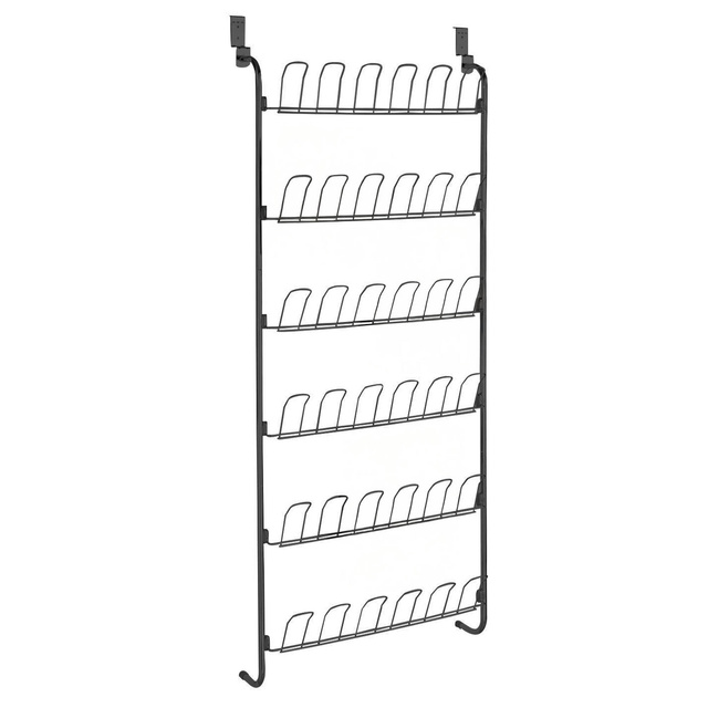 Organizer pentru pantofi pentru ușă din metal, 18 perechi, WENKO, negru