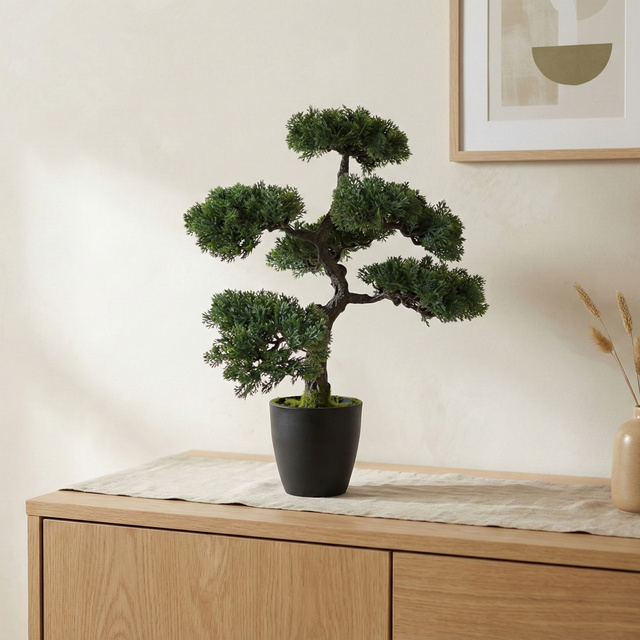 Copacul Bonsai artificial în ghiveci, 32 x 32 x 50 cm, model 3