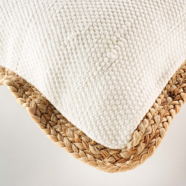 Perna decorativa cu margini din iuta, 45 x 45 cm