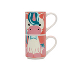 Set cadou: 2 căni din porțelan pentru copii, 2 x 265 ml