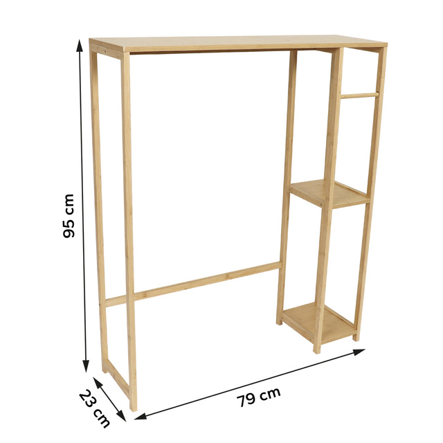 Raft deasupra mașinii de spălat toaletă TRINIDAD, bambus/MDF, 79 x 23 x 95 cm