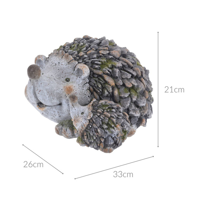 Figurina decorativa de gradina cu arici, 23 x 32 x 19 cm