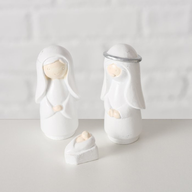 Icoană minimalistă de Crăciun în alb NALUA, 10 figurine