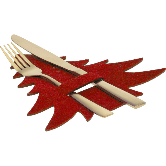 Suporturi pentru tacamuri Brazi de Craciun, 4 bucati