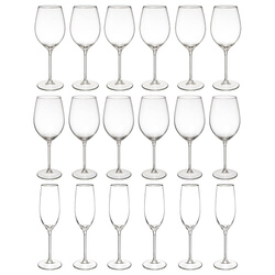 Set 18 pahare cu picior LINA, 3 modele diferite