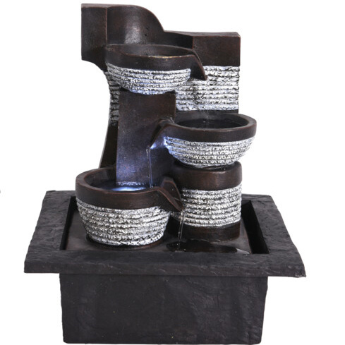 Fântână de interior, decorare, iluminare LED, 21,5 x 19 x 26 cm