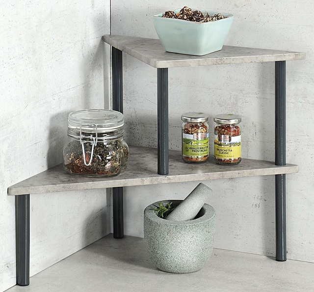 Raft de bucatarie coltar, pe 2 niveluri, KESPER