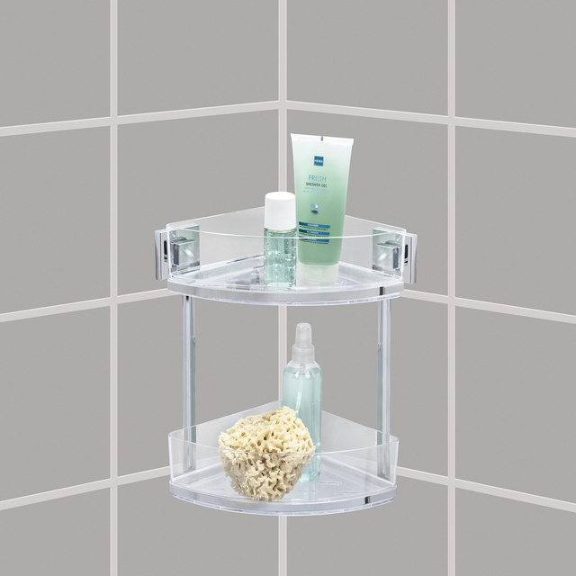 Raft baie de colț QUADRO, Vacuum-Loc pentru duș, 2 niveluri, WENKO