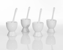 Set suporturi pentru oua cu lingurite