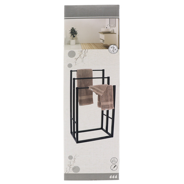 Suport pentru prosoape cu trei brațe TENA, din bambus, 42 x 24 x 82 cm